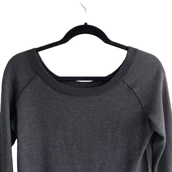 LULULEMON Cashmere Wool Reversible Scoop Neck Long Sleeve Sweater Black Grey 4 - Picture 5 of 15